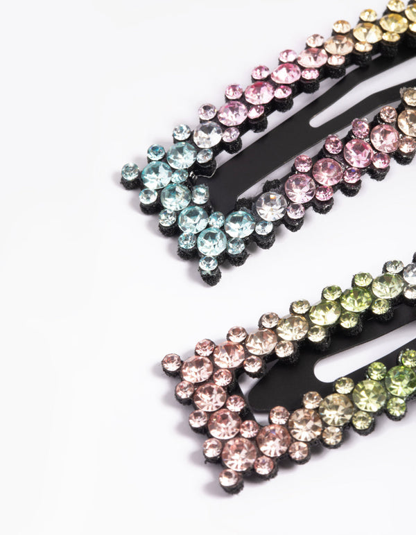 Rainbow Ombre Rectangular Clips