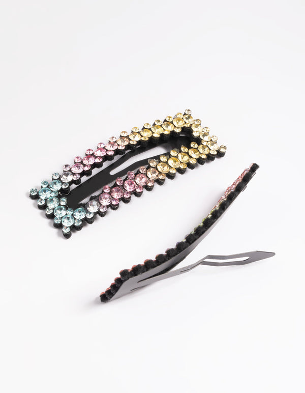Rainbow Ombre Rectangular Clips