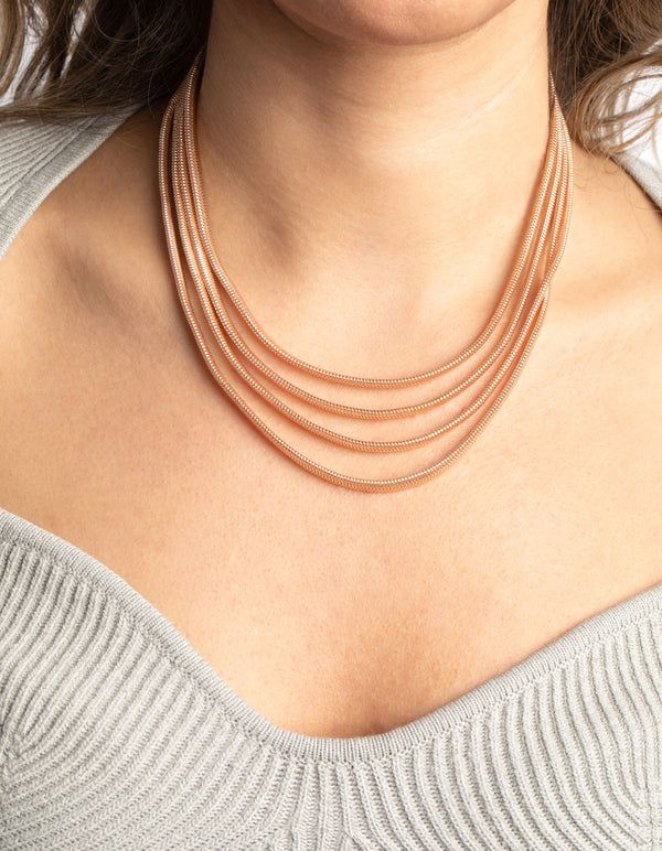 Rose Gold Chain Layered Necklace