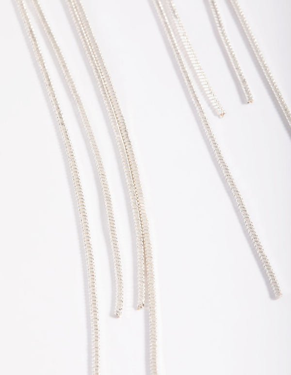 Rhodium Looped Drop Earrings