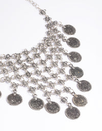 Antique Silver Coin Chain Necklace - link has visual effect only