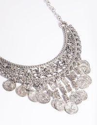 Antique Silver Coin Drop Necklace - link has visual effect only