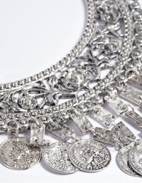 Antique Silver Coin Drop Necklace - link has visual effect only