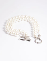 Rhodium Pearl Layered Bracelet - link has visual effect only