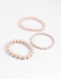 Gold Pearl and Bread Stretch Bracelet Pack - link has visual effect only