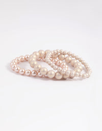 Gold Pearl and Bread Stretch Bracelet Pack - link has visual effect only