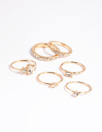 Gold Diamante Ring Stack Pack - link has visual effect only