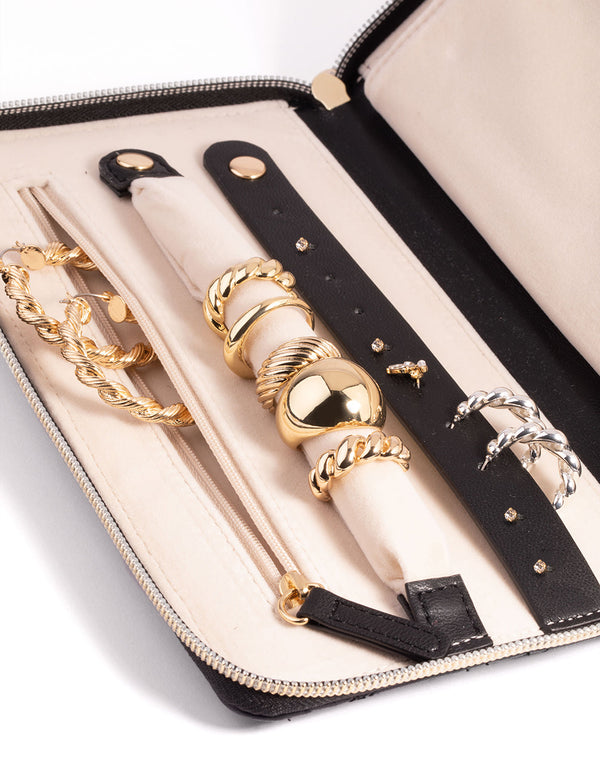Black Quilted Jewellery Case