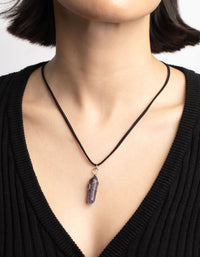 Amethyst Shard Cord Necklace - link has visual effect only