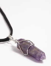 Amethyst Shard Cord Necklace - link has visual effect only