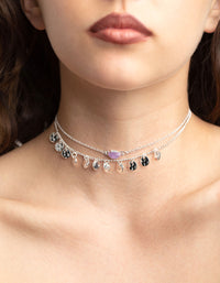 Mixed Metal Semi-Precious Stone Jingle Choker Necklace - link has visual effect only