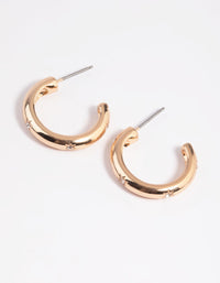 Gold Diamante Huggie Hoop Earrings - link has visual effect only