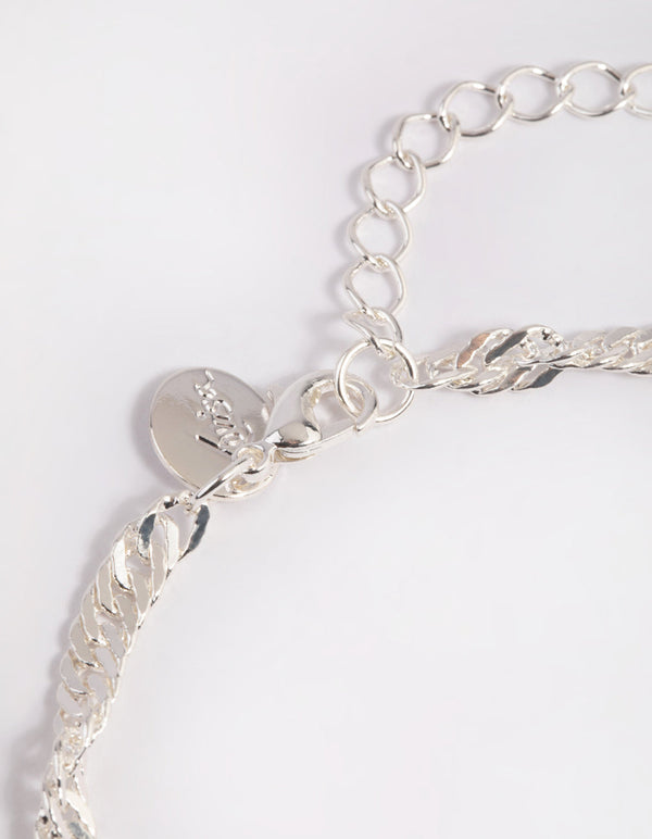 Silver Twisted Chain Anklet