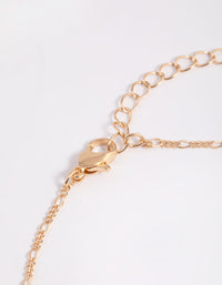 Gold Cubic Zirconia Coin Anklet - link has visual effect only