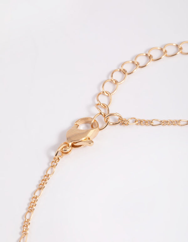 Gold Cubic Zirconia Coin Anklet