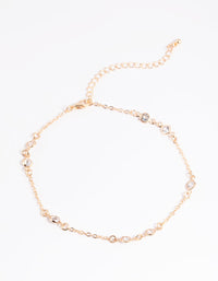Gold Cubic Zirconia Anklet - link has visual effect only