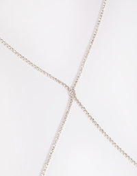 Silver Diamante Cross Body Chain - link has visual effect only