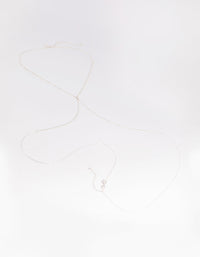 Silver Diamante Cross Body Chain - link has visual effect only