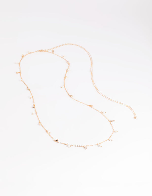 Gold Diamante and Pearl Waist Chain