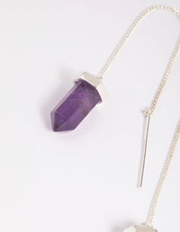Purple Amethyst Shard Thread Through Earrings - link has visual effect only