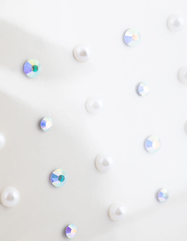 Pearl and Diamante Face Jewels