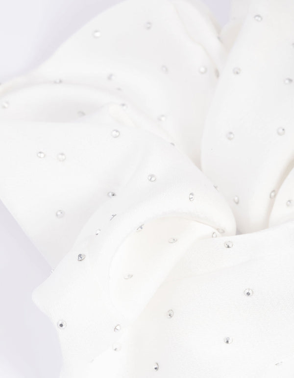 White Diamante Scrunchie