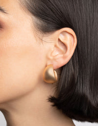 Metallic Gold Chunky Hoop Earrings - link has visual effect only