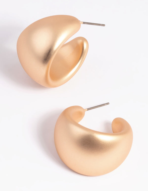 Metallic Gold Chunky Hoop Earrings