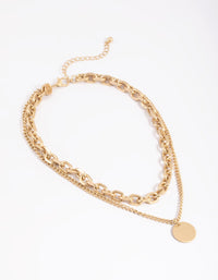 Gold Chunky Chain Layered Necklace - link has visual effect only
