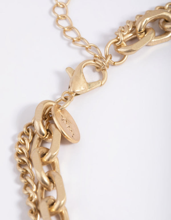 Gold Chunky Chain Layered Necklace