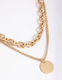 Gold Chunky Chain Layered Necklace - link has visual effect only