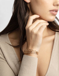 Gold Twisted Plait Cuff Bangle - link has visual effect only