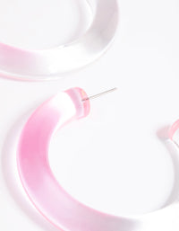 Pink Tube Hoop Earrings - link has visual effect only