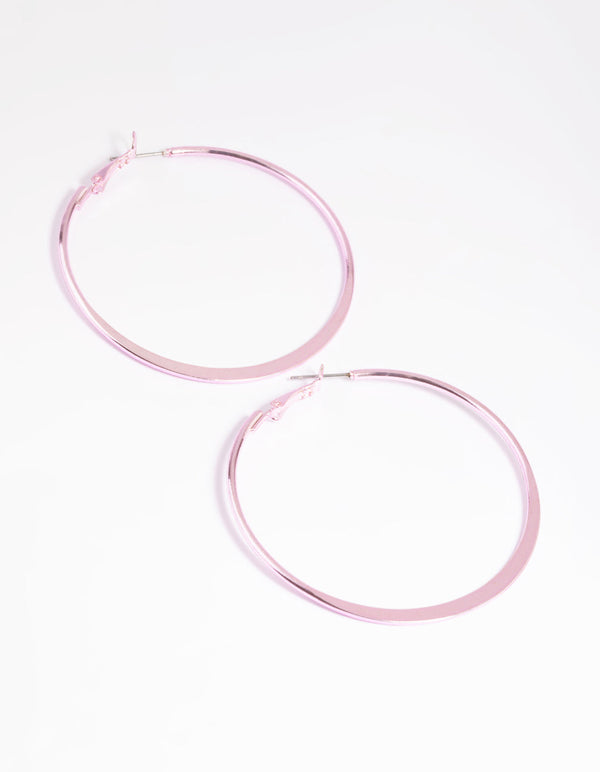 Matte Pink Hoop Earrings