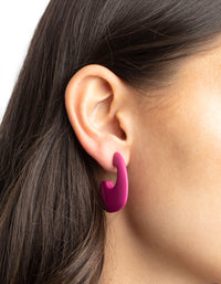 Matte Fuchsia Hoop Earrings - link has visual effect only