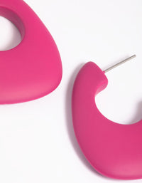 Matte Fuchsia Hoop Earrings - link has visual effect only
