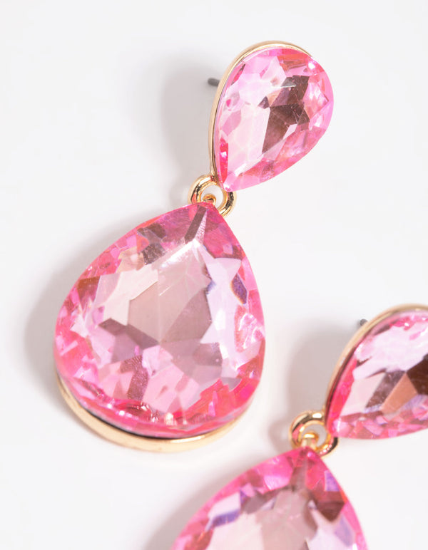 Pink Teardrop Earrings