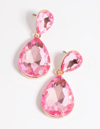 Pink Teardrop Earrings - link has visual effect only