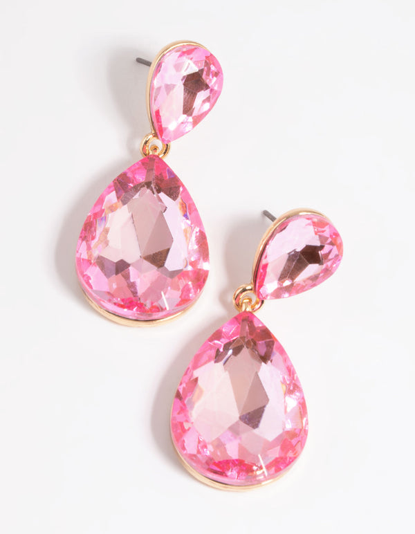 Pink Teardrop Earrings