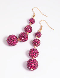 Fuchsia Ball Drop Earrings - link has visual effect only