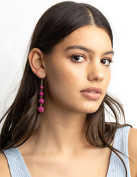 Fuchsia Ball Drop Earrings - link has visual effect only