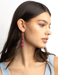 Fuchsia Ball Drop Earrings - link has visual effect only