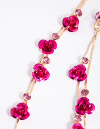 Pink Rose Drop Earrings - link has visual effect only