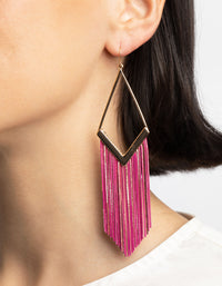 Fuchsia Snake Chain Drop Earrings - link has visual effect only
