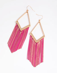 Fuchsia Snake Chain Drop Earrings - link has visual effect only