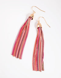 Fuchsia Tassel Drop Earrings - link has visual effect only