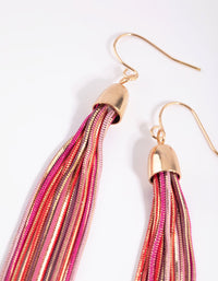 Fuchsia Tassel Drop Earrings - link has visual effect only