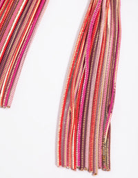 Fuchsia Tassel Drop Earrings - link has visual effect only