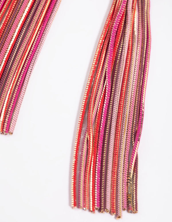Fuchsia Tassel Drop Earrings