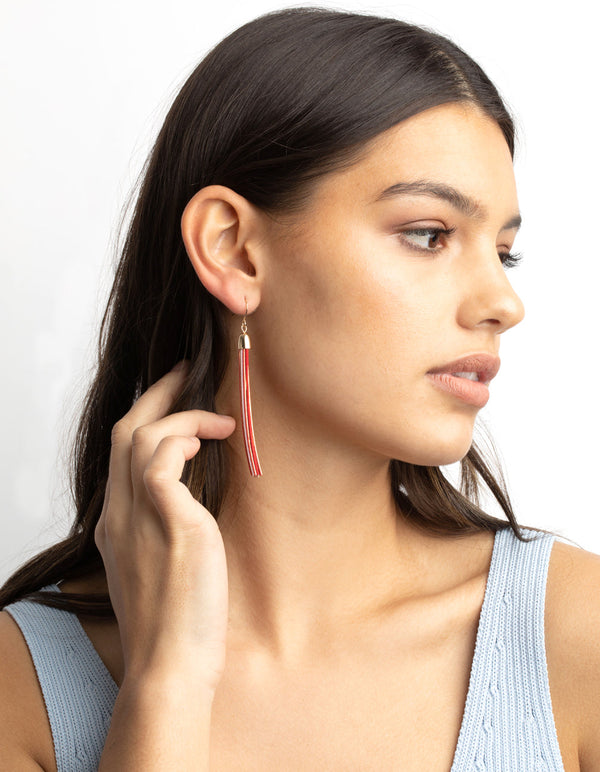 Fuchsia Tassel Drop Earrings